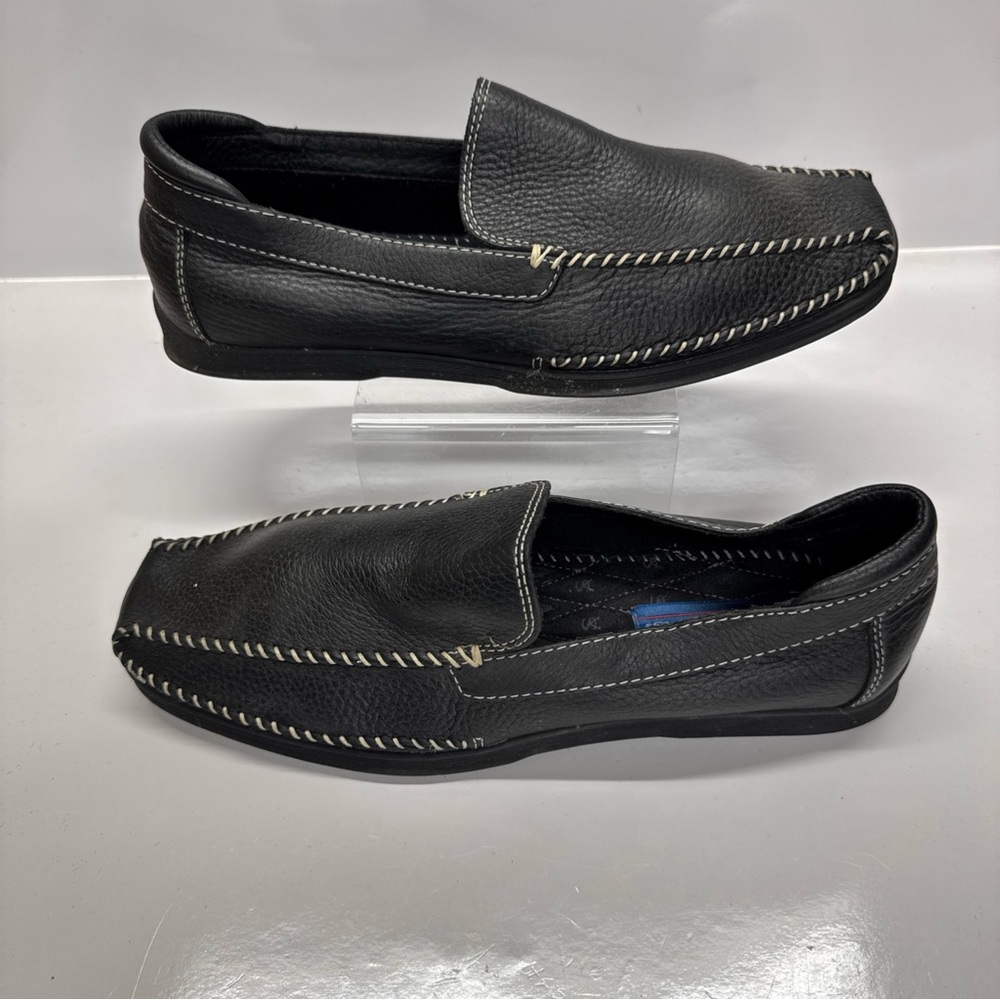 Stacy Adams Mens Slip On Loafers Dress Shoes Size 9.5 M Black Leather Shoes